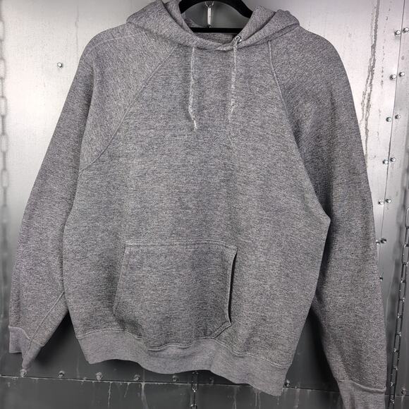 Discus Vintage '80s Tri-blend heather Gray Pullover Hoodie Sweatshirt Medium - Picture 2 of 10